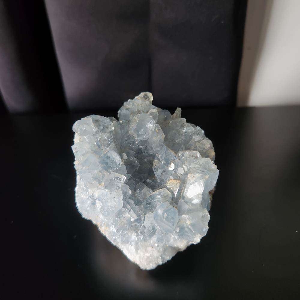 Elegant Blue Crystal Cluster Home Decor